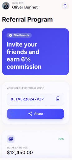 Referral Screen Mockup